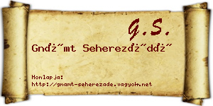 Gnámt Seherezádé névjegykártya